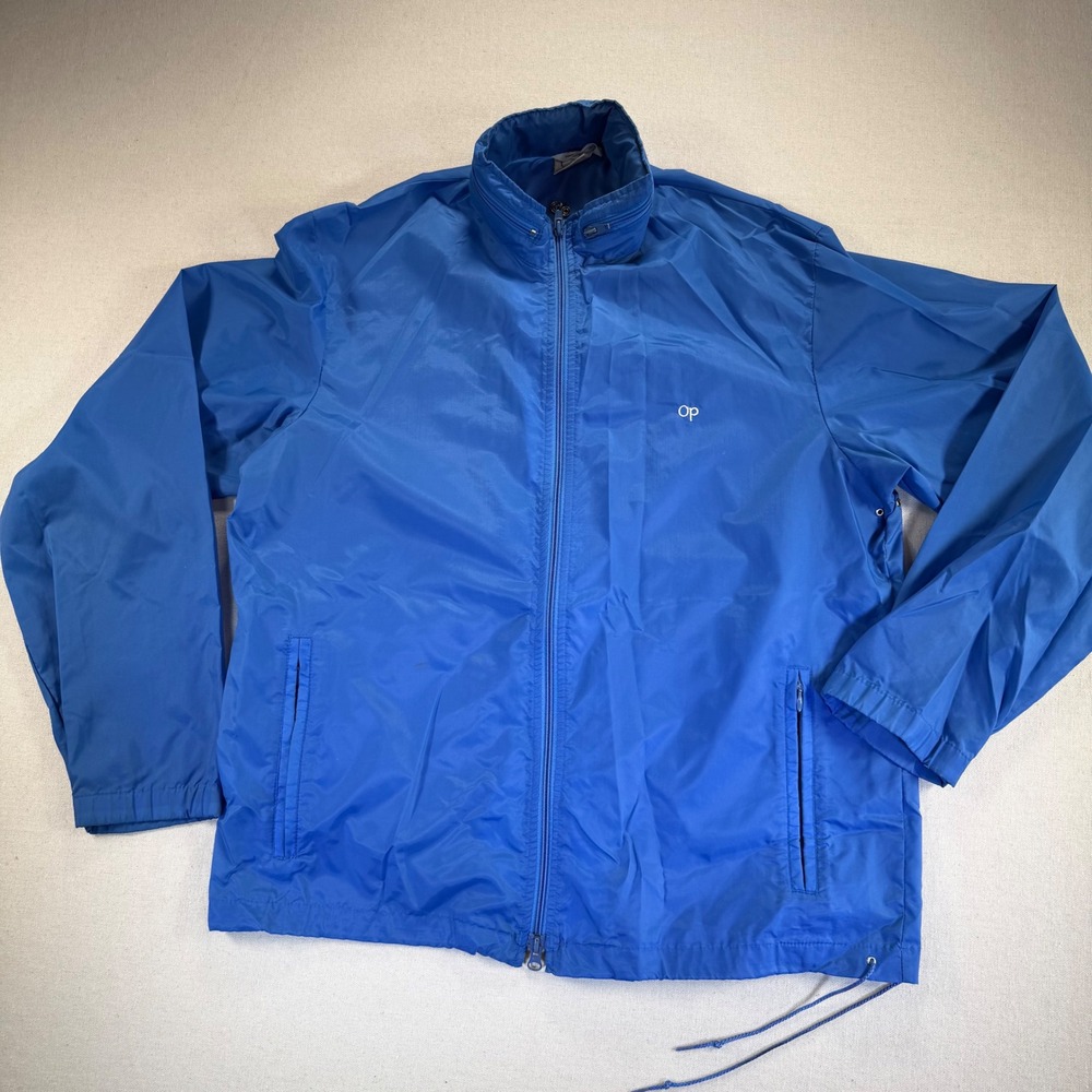 Vintage Ocean Pacific OP Windbreaker True 80's Find Stowaway Hood Mens L Surf